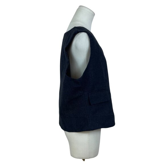 JYDress Women’s Dark Gray Herringbone Vest Button Down Sleeveless Size XL - New - Picture 2 of 8